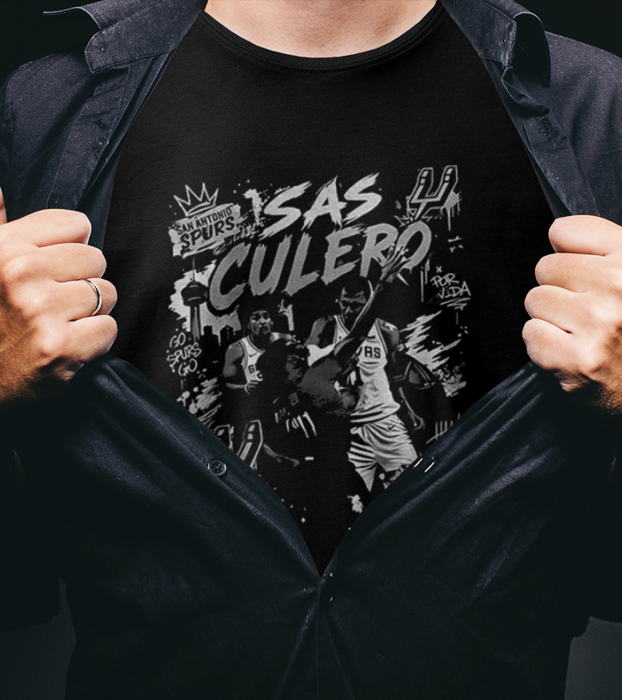 San Antonio Spurs Sas Culero Victor Wembanyama Elbowing Naz Reid Basketball Est 1973 T-Shirt