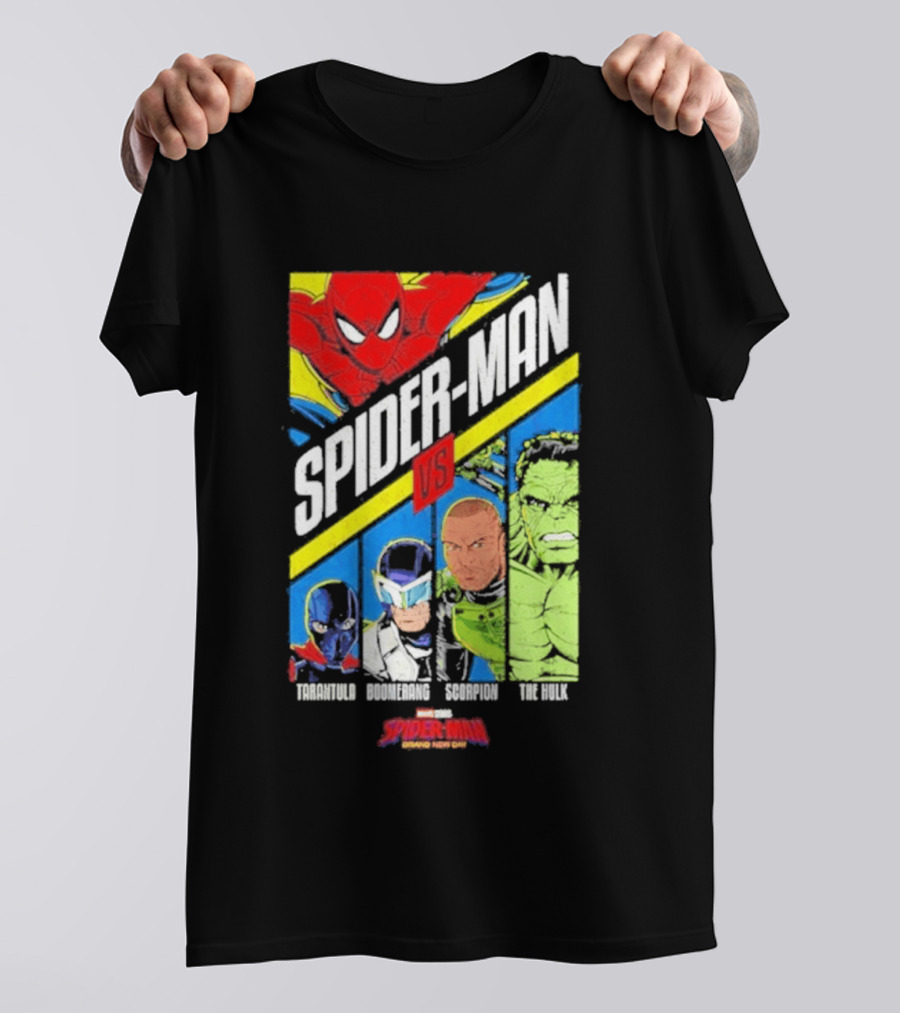 Spider Man VS Tarantula Boomerang Scorpion The Hulk Marvel Superheroes Showdown T-Shirt