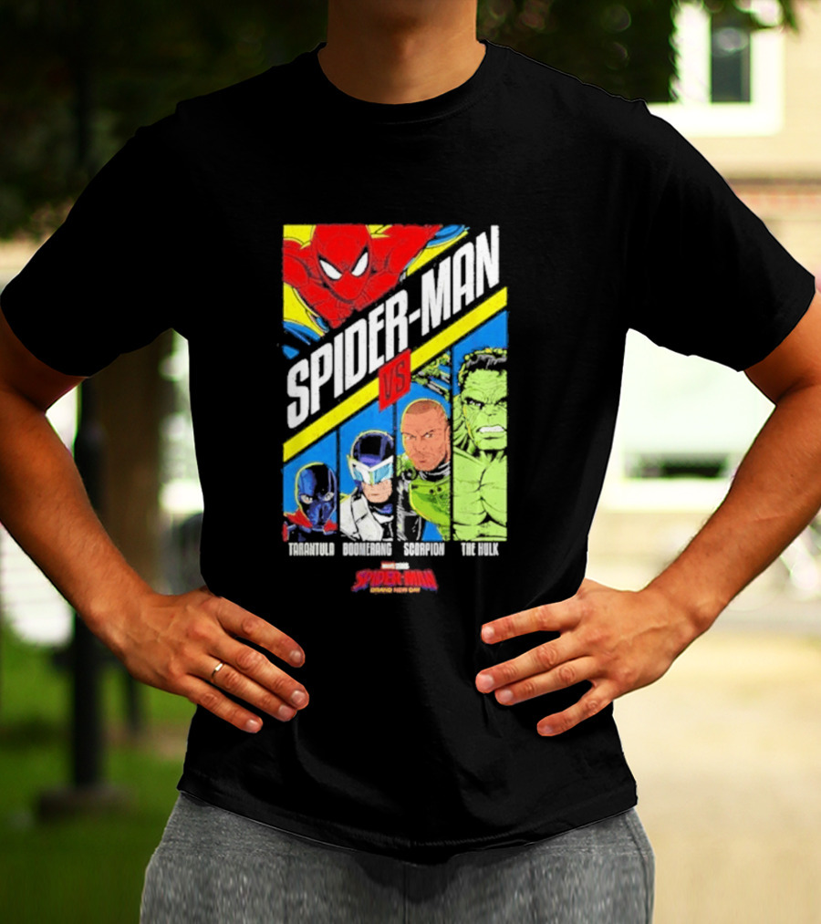 Spider Man VS Tarantula Boomerang Scorpion The Hulk Marvel Superheroes Showdown T-Shirt