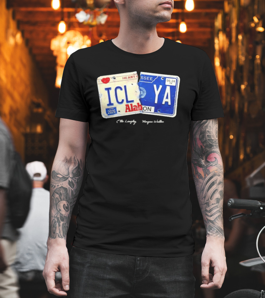 I Can't Love You Anymore Alabama Tennessee License Plate Heart Breakup T-Shirt