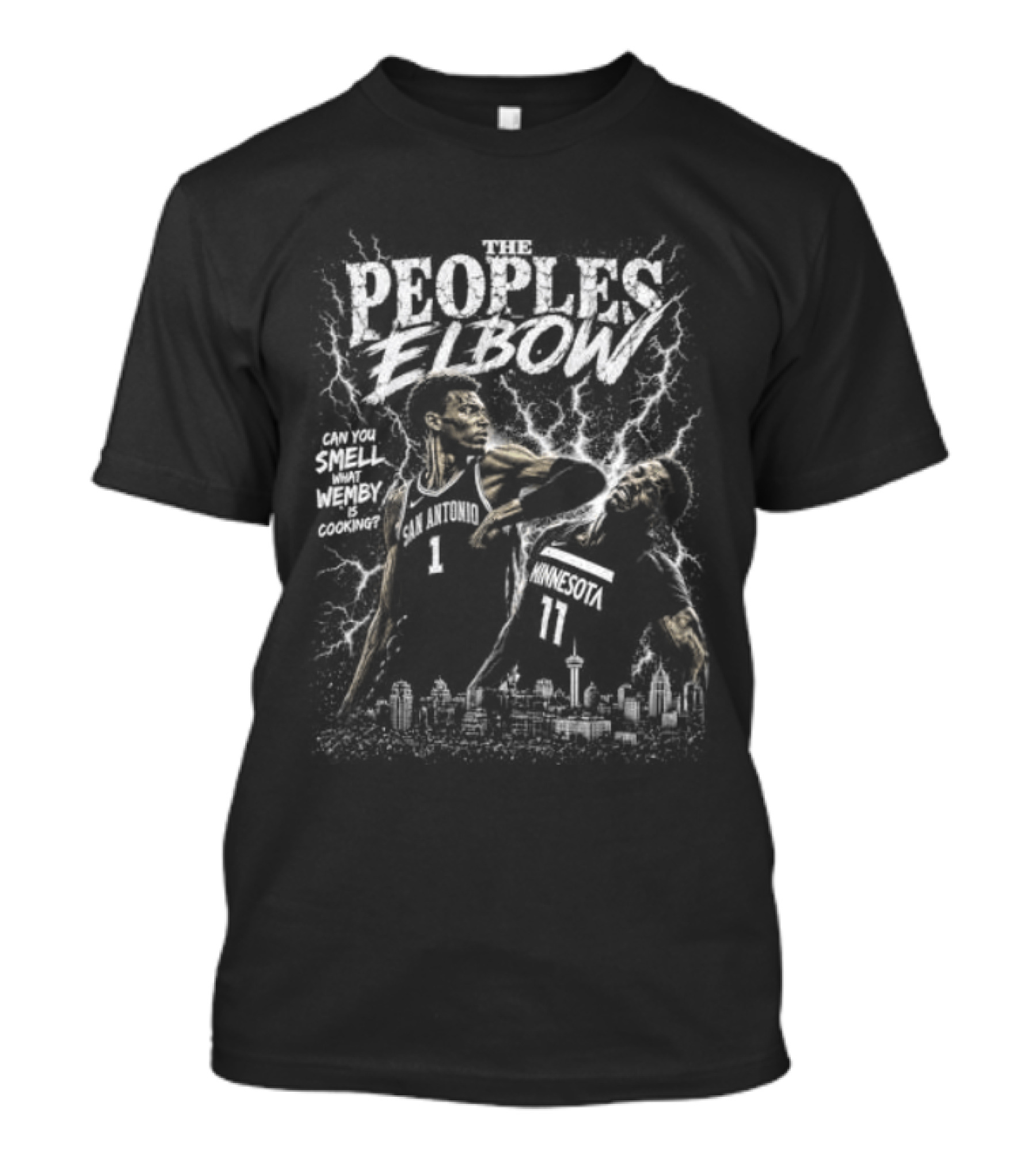 Victor Wembanyama Peoples Elbow Naz Reid Basketball T-Shirt