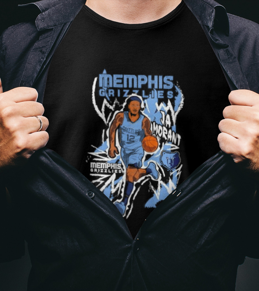 Ja Morant Memphis Grizzlies 12 NBA Chalked Up Dribble T-Shirt