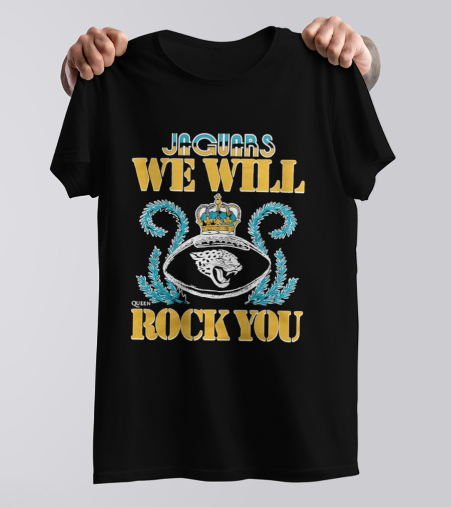 Jaguars We Will Rock You Crown Football T-Shirt