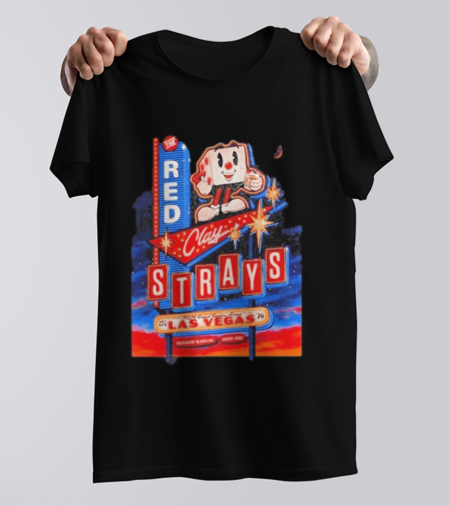 The Red Clay Strays MGM Grand Garden Arena Las Vegas December 5 2026 Neon Vintage Sign T-Shirt