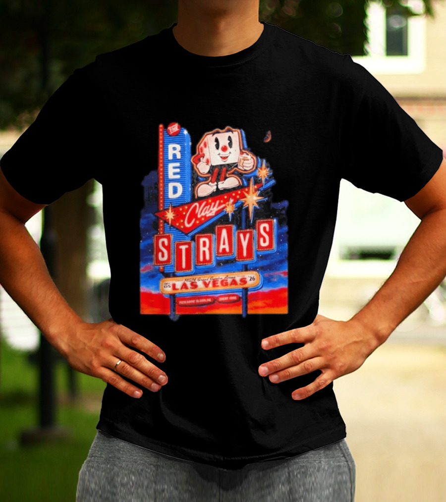 The Red Clay Strays MGM Grand Garden Arena Las Vegas December 5 2026 Neon Vintage Sign T-Shirt