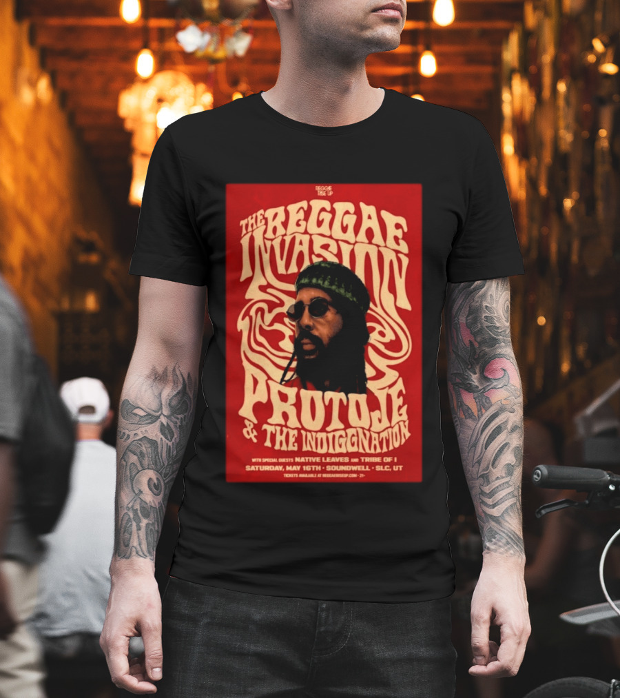 The Reggae Invasion PROTOJE & The Indiggnation Soundwell Salt Lake City May 16 2026 T-Shirt
