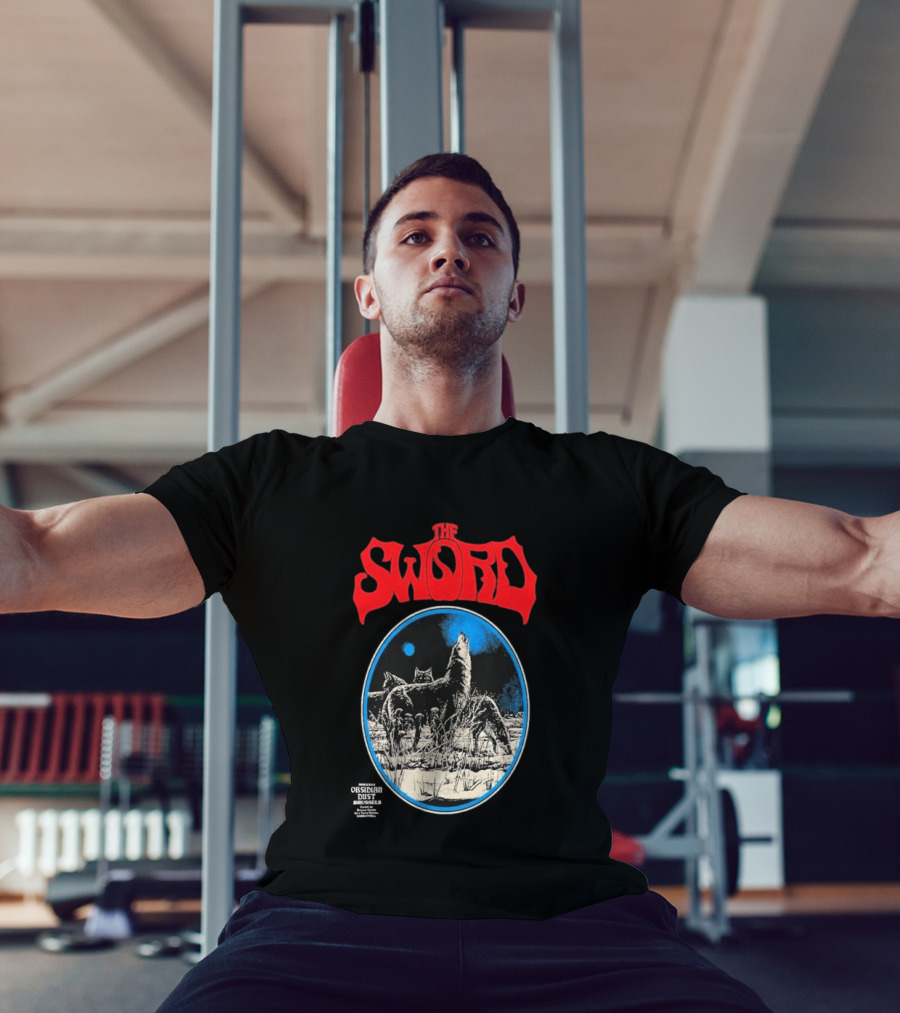 The Sword Brussels Belgium May 17 2026 Wolf Howling At Moon T-Shirt