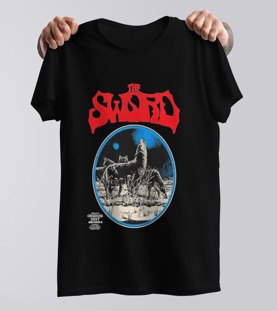 The Sword Brussels Belgium May 17 2026 Wolf Howling At Moon T-Shirt