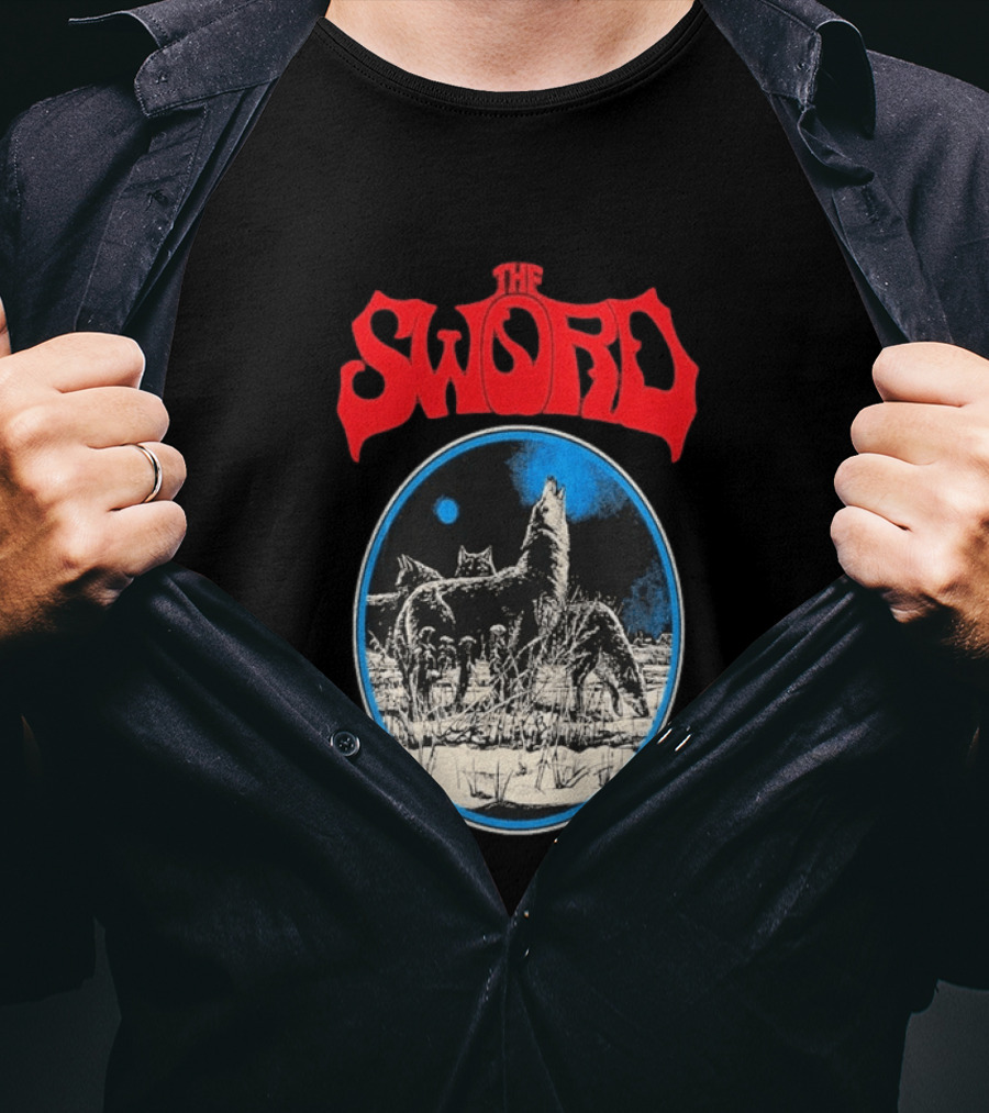 The Sword Brussels Belgium May 17 2026 Wolf Howling At Moon T-Shirt