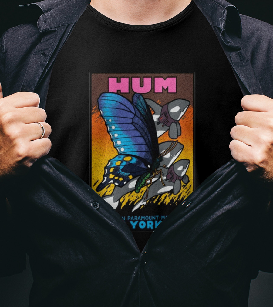 HUM Brooklyn Paramount May 15 16 2026 New York City Butterfly And Spaceships T-Shirt