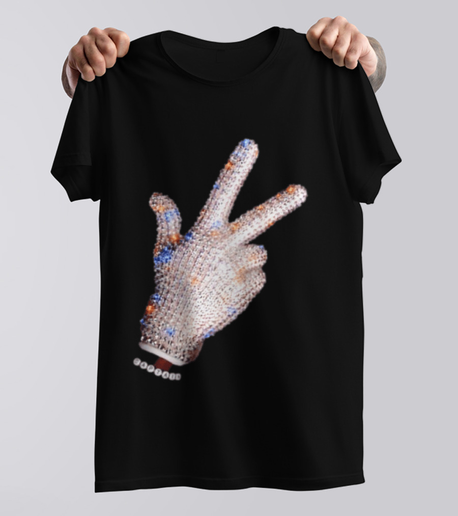 Captain Iceman New York Knicks Drake Iceman Sequined Glove Hand Gesture T-Shirt