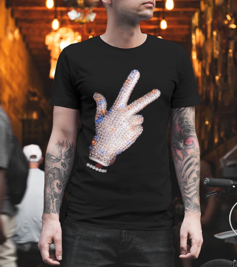 Captain Iceman New York Knicks Drake Iceman Sequined Glove Hand Gesture T-Shirt