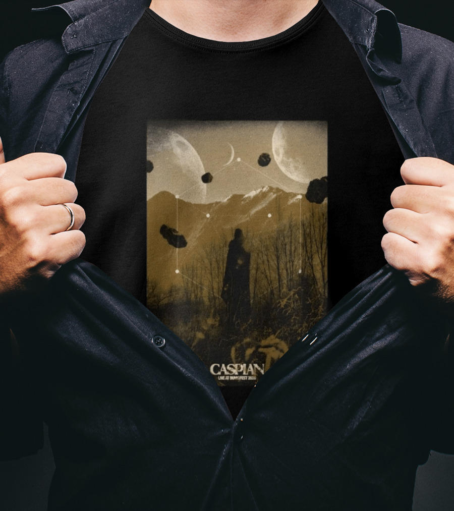 Caspian Zottegem Belgium Live At DunkFest 2026 Celestial Mountain Scene T-Shirt