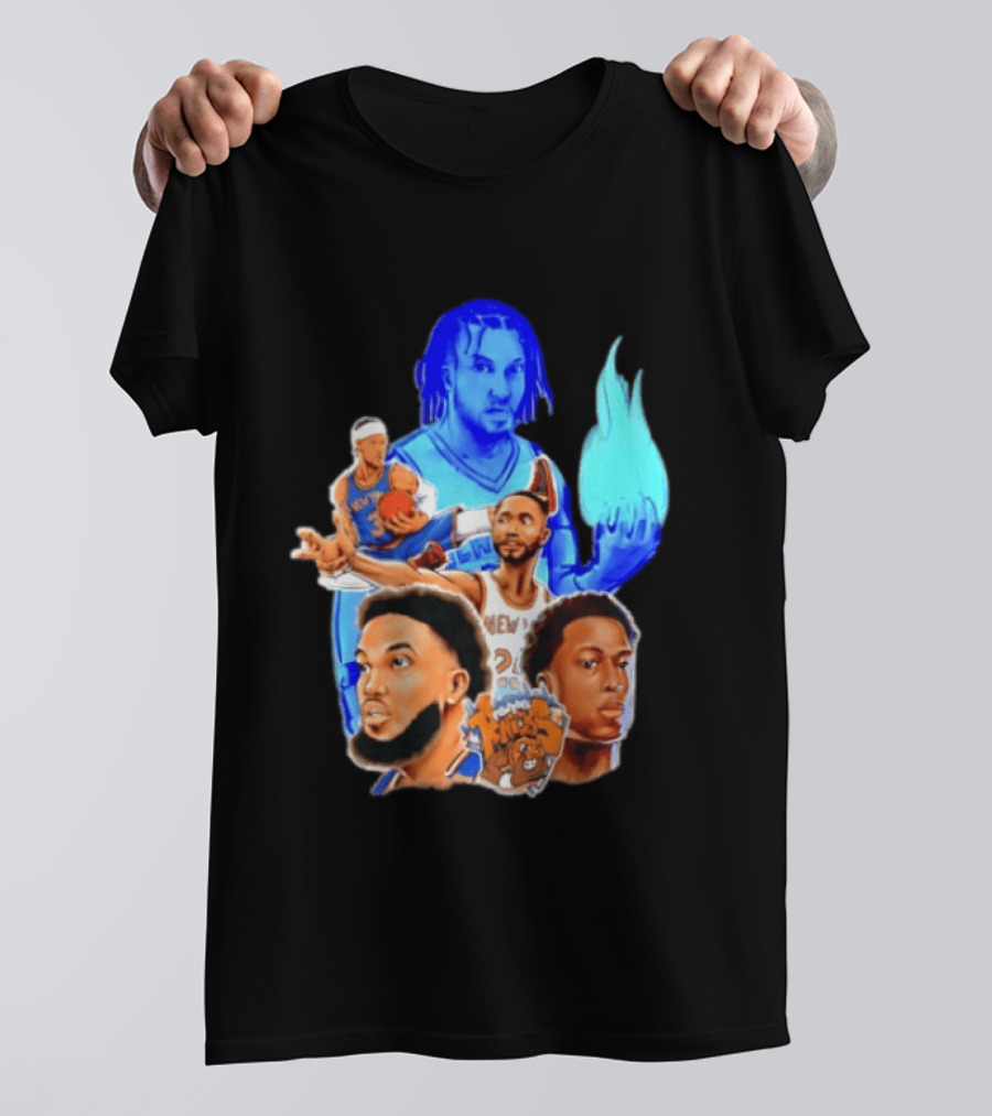 Knicks Jalen Brunson OG Anunoby Mikal Bridges Karl Anthony Towns Basketball T-Shirt