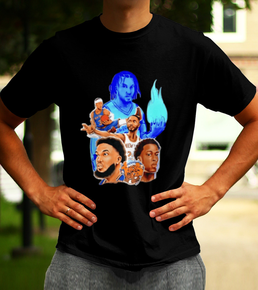 Knicks Jalen Brunson OG Anunoby Mikal Bridges Karl Anthony Towns Basketball T-Shirt