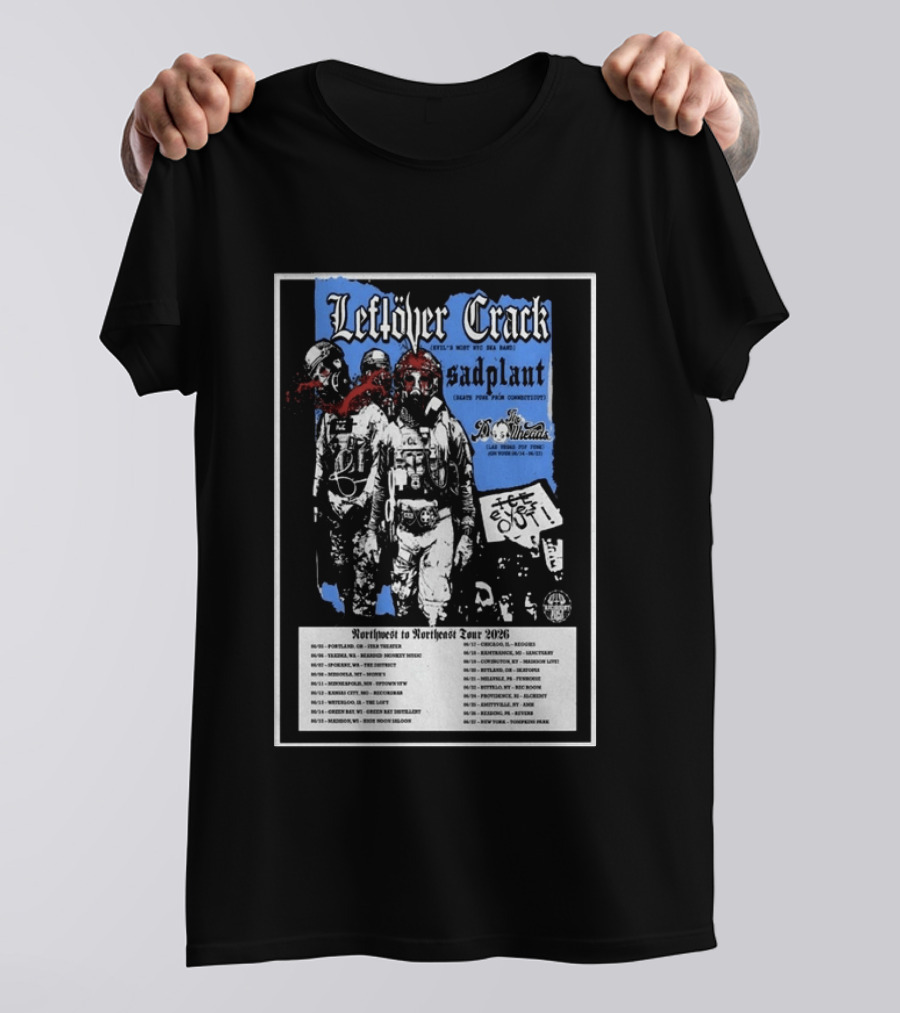 Leftover Crack Sadplant Tentacles Northwest To Northeast Tour 2026 T-Shirt