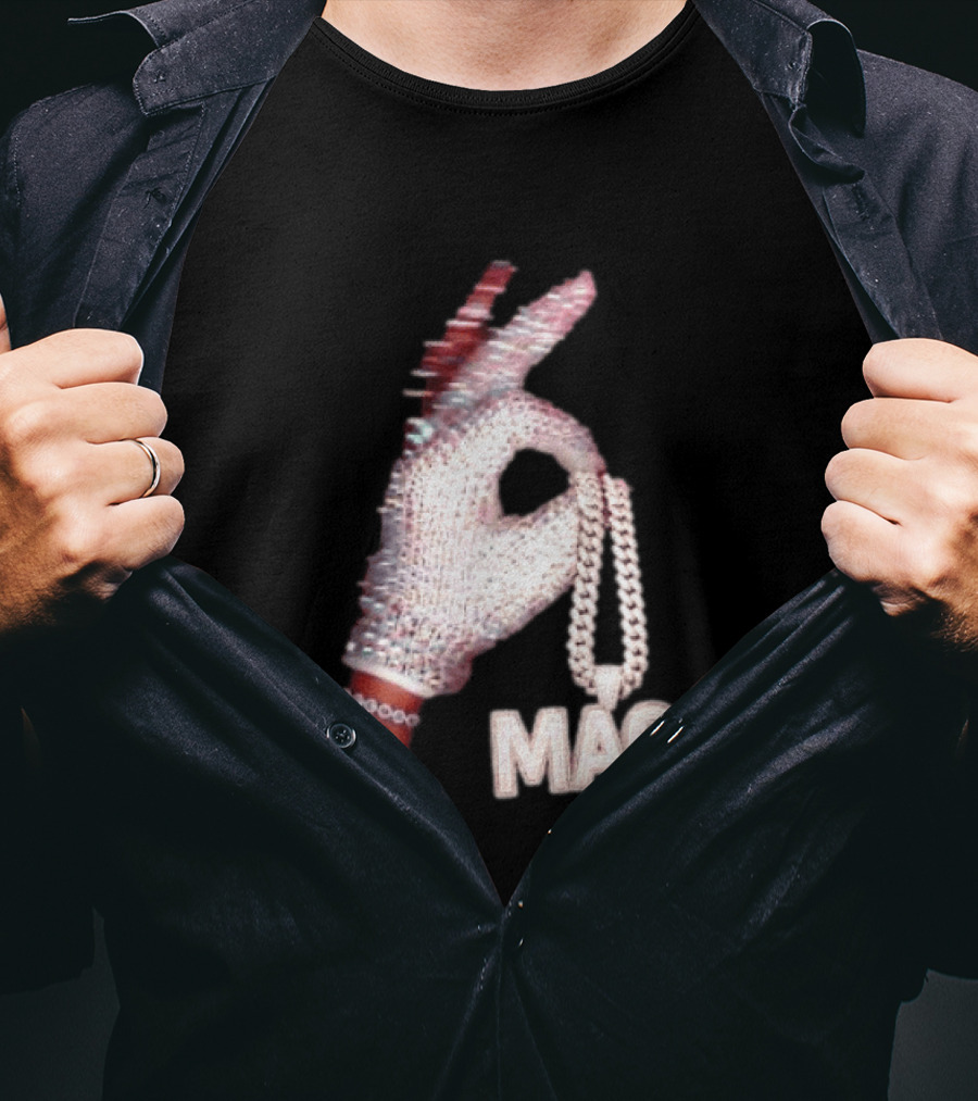 MAGA Iceman Hand Gesture With Diamond Encrusted Jewelry T-Shirt
