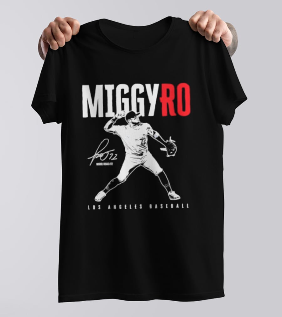 Miguel Rojas 72 Los Angeles Baseball MiggyRo Player Signature T-Shirt