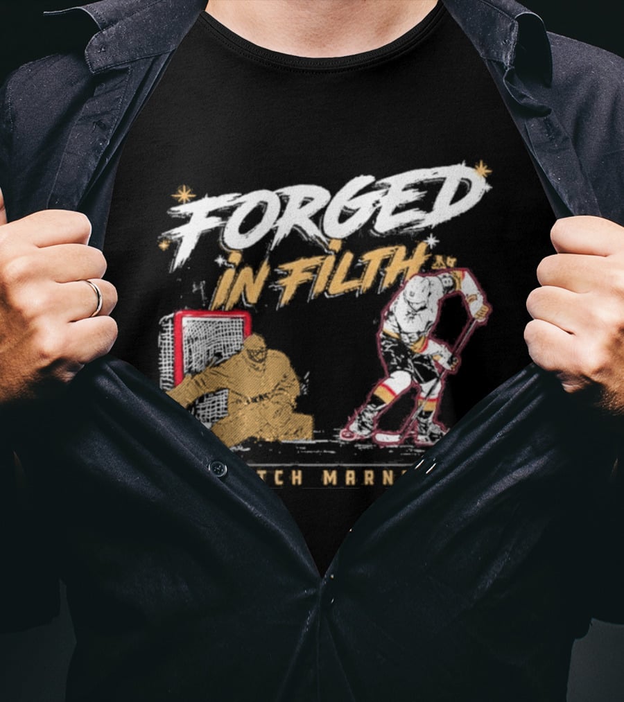 Forged In Filth Mitch Marner Hockey Player Motif T-Shirt