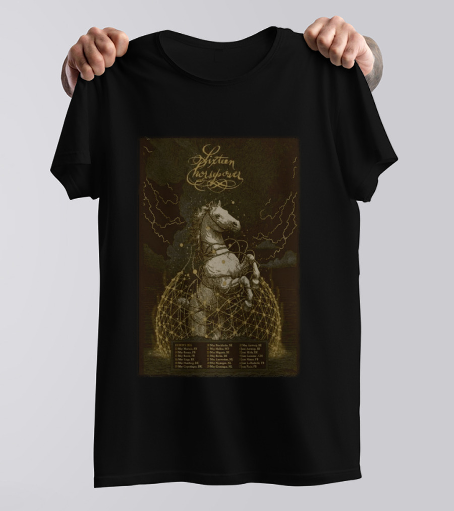 Sixteen Horsepower 2026 Europe Tour Dates With Intricate Horse T-Shirt