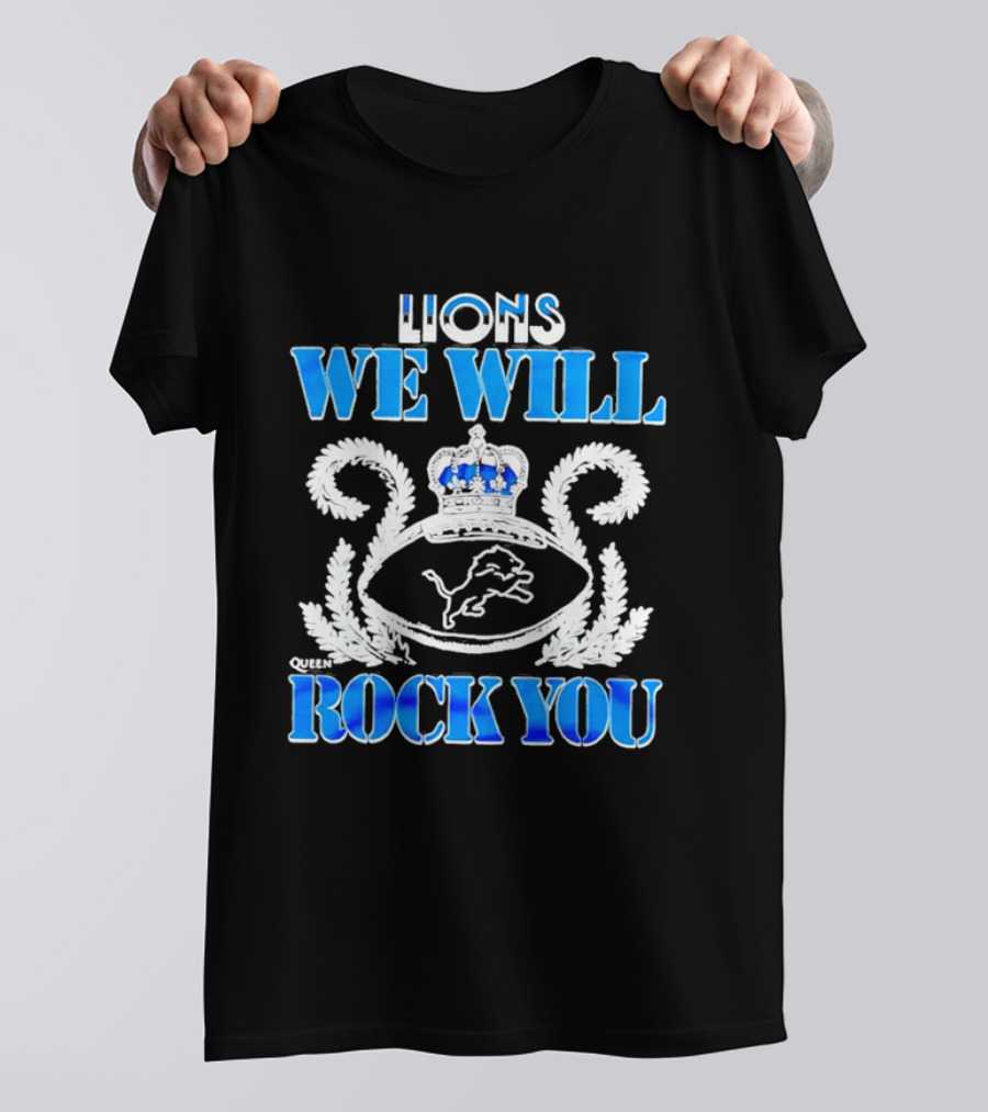 Detroit Lions We Will Rock You Queen Homage 2026 Tri Blend T-Shirt