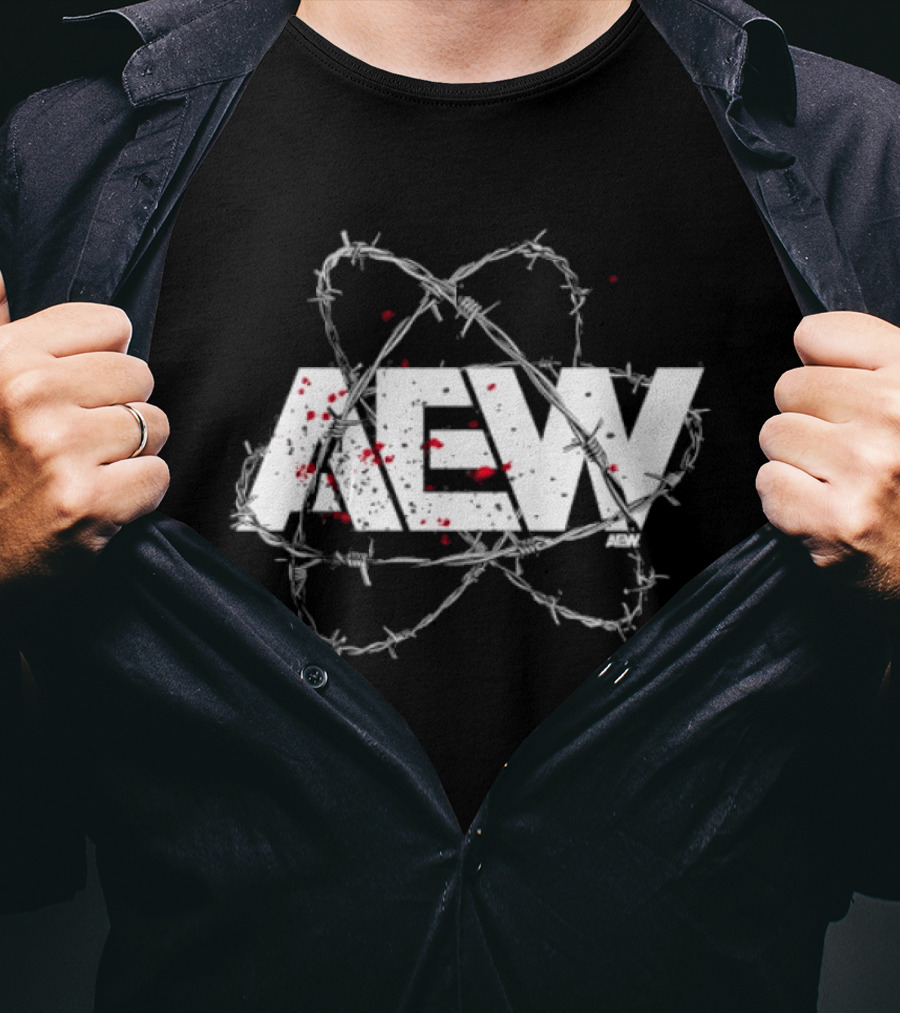 AEW Barbed Wire Blood Splatter T-Shirt