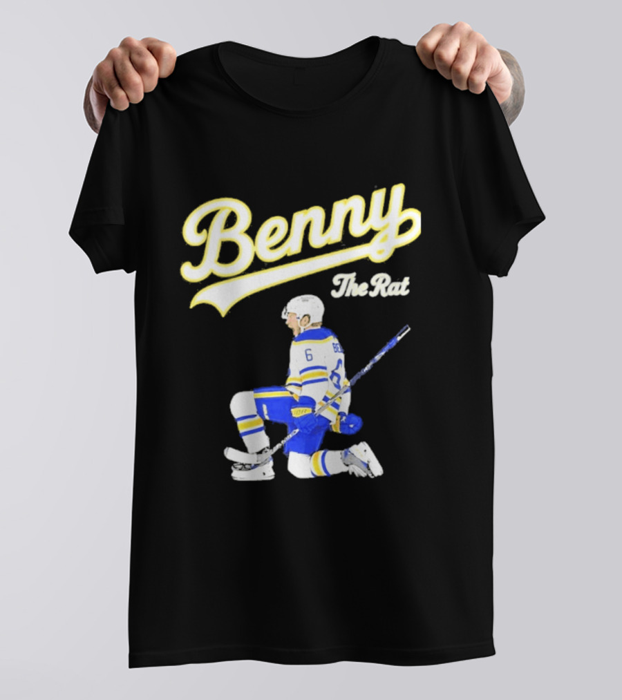 Benny The Rat Buffalo Sabres Number 6 Hockey Player Kneeling T-Shirt