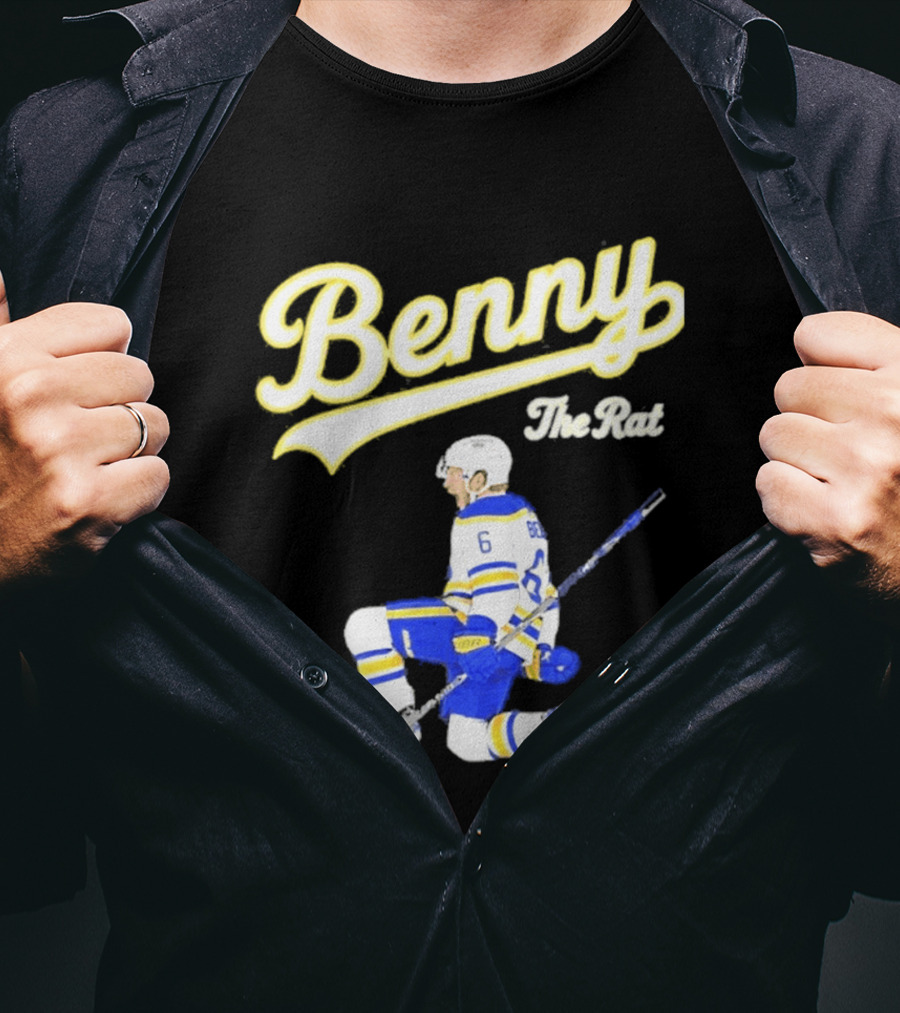 Benny The Rat Buffalo Sabres Number 6 Hockey Player Kneeling T-Shirt