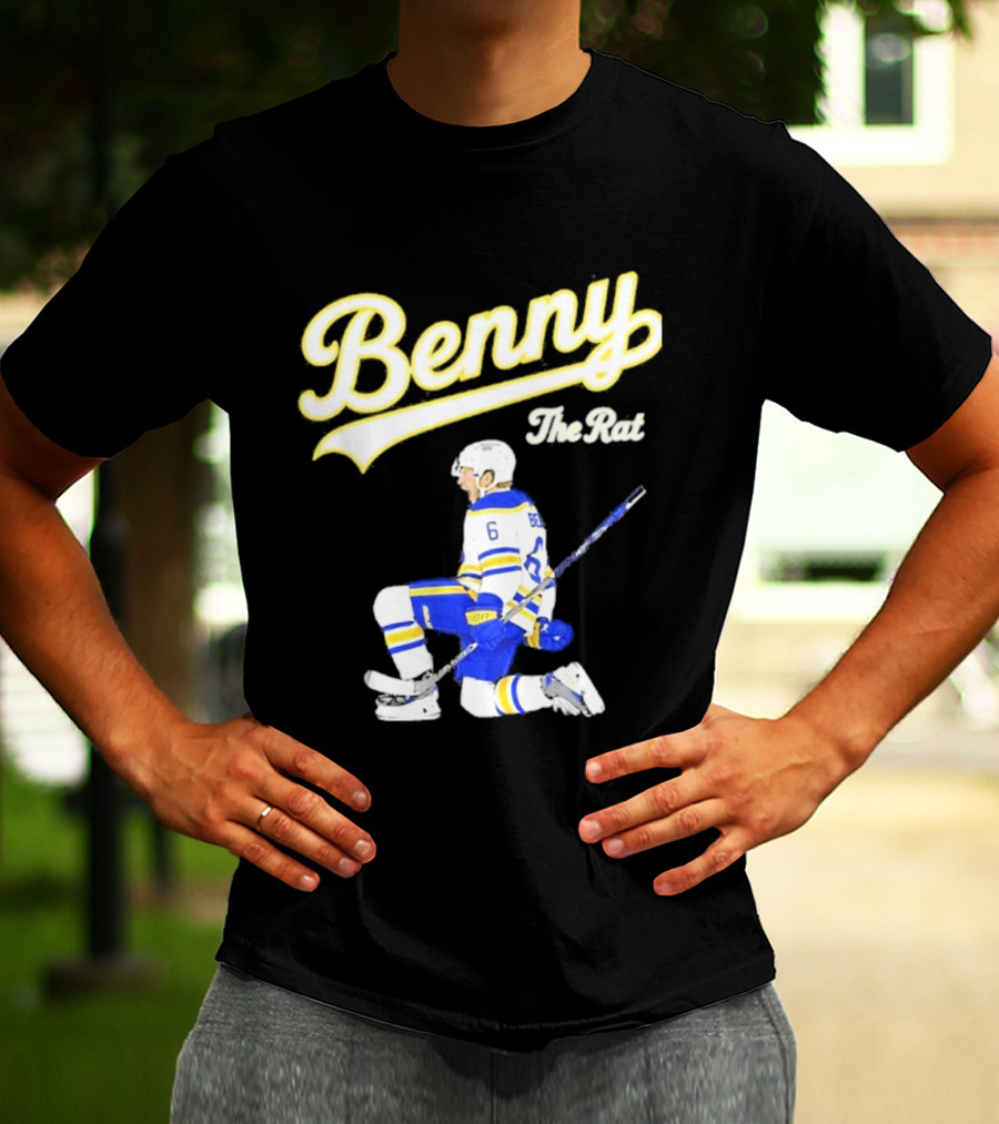 Benny The Rat Buffalo Sabres Number 6 Hockey Player Kneeling T-Shirt