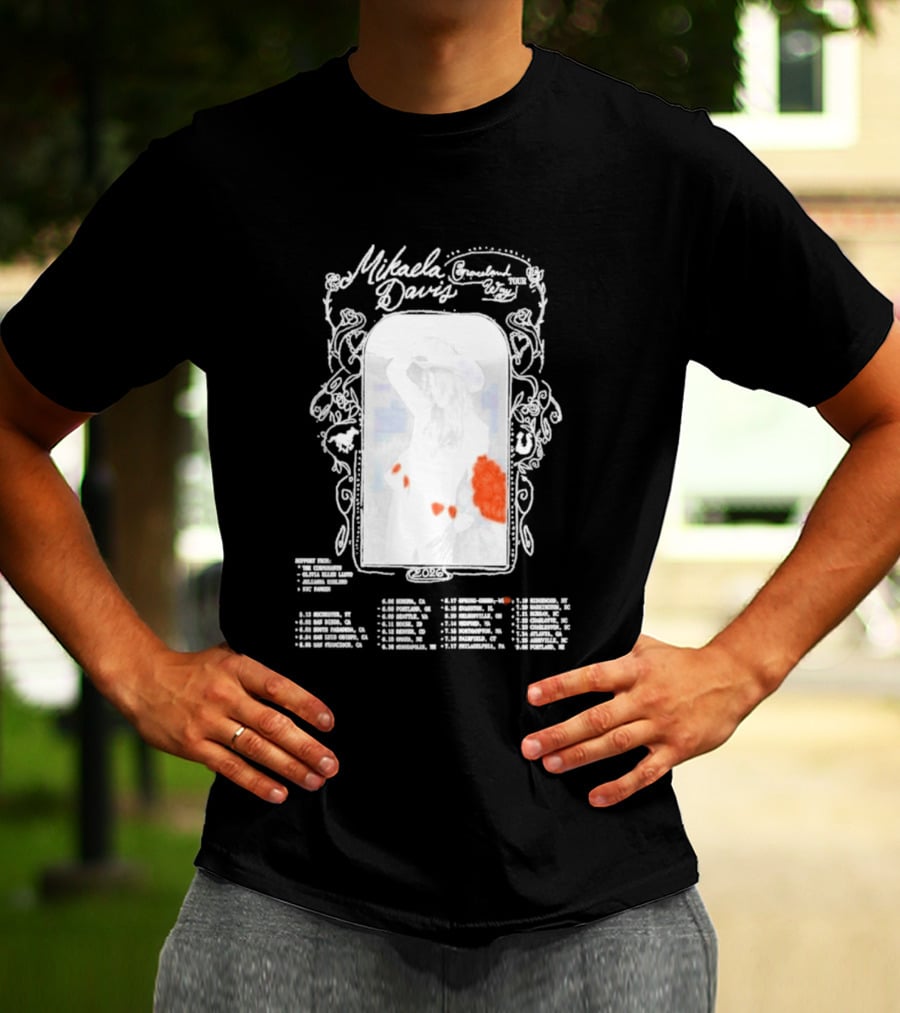 Mikaela Davis Graceland Way Tour 2026 With Dates And Rose Accents T-Shirt