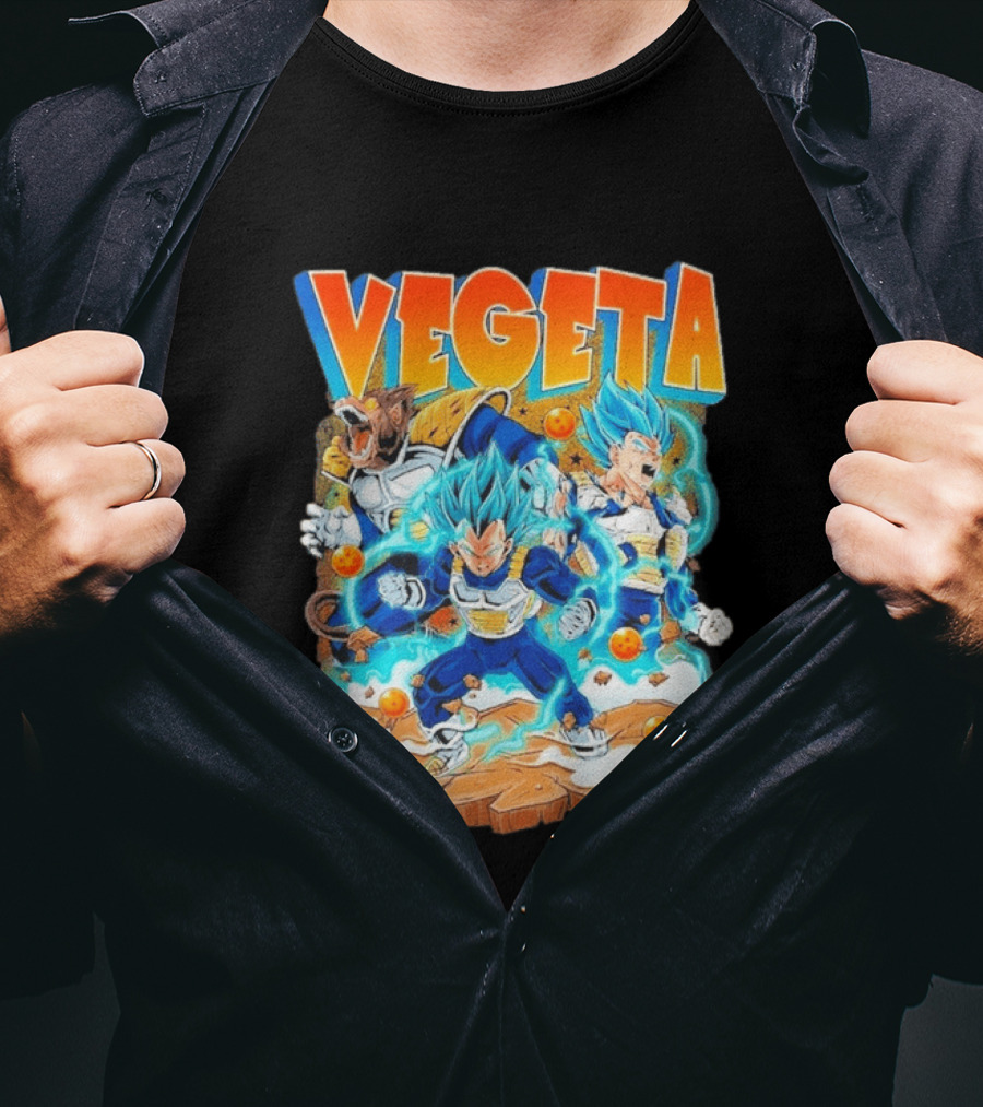 Vegeta Super Saiyan Blue Power Dragon Ball Glorious Combat Scene T-Shirt