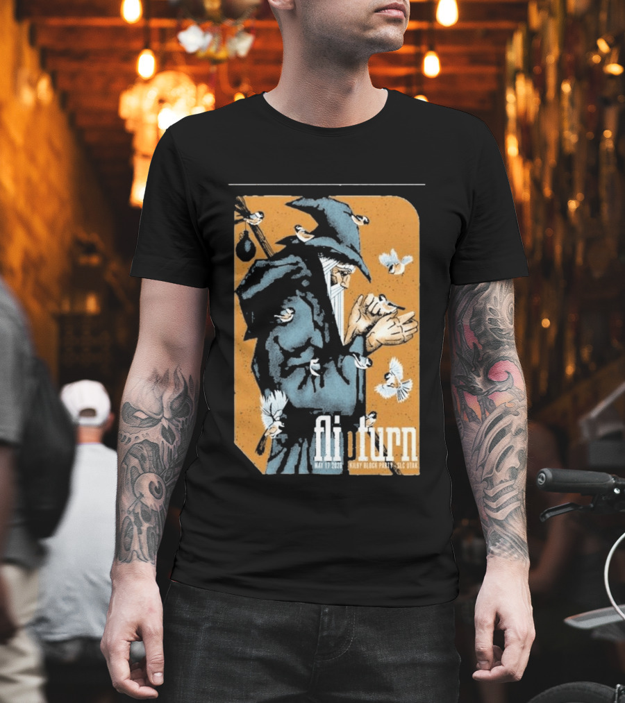 Flipturn Kilby Block Party May 17 2026 Salt Lake City Utah Wizard With Birds T-Shirt