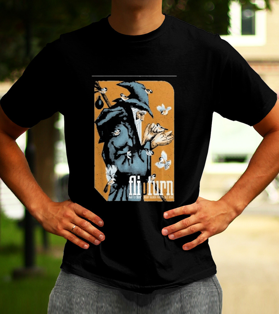 Flipturn Kilby Block Party May 17 2026 Salt Lake City Utah Wizard With Birds T-Shirt
