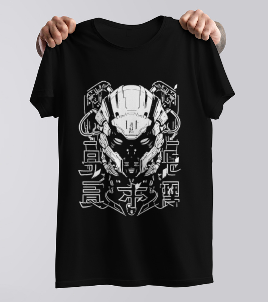 Futuristic Japanese Cyberpunk Demon Mecha Techwear Harajuku Otaku T-Shirt