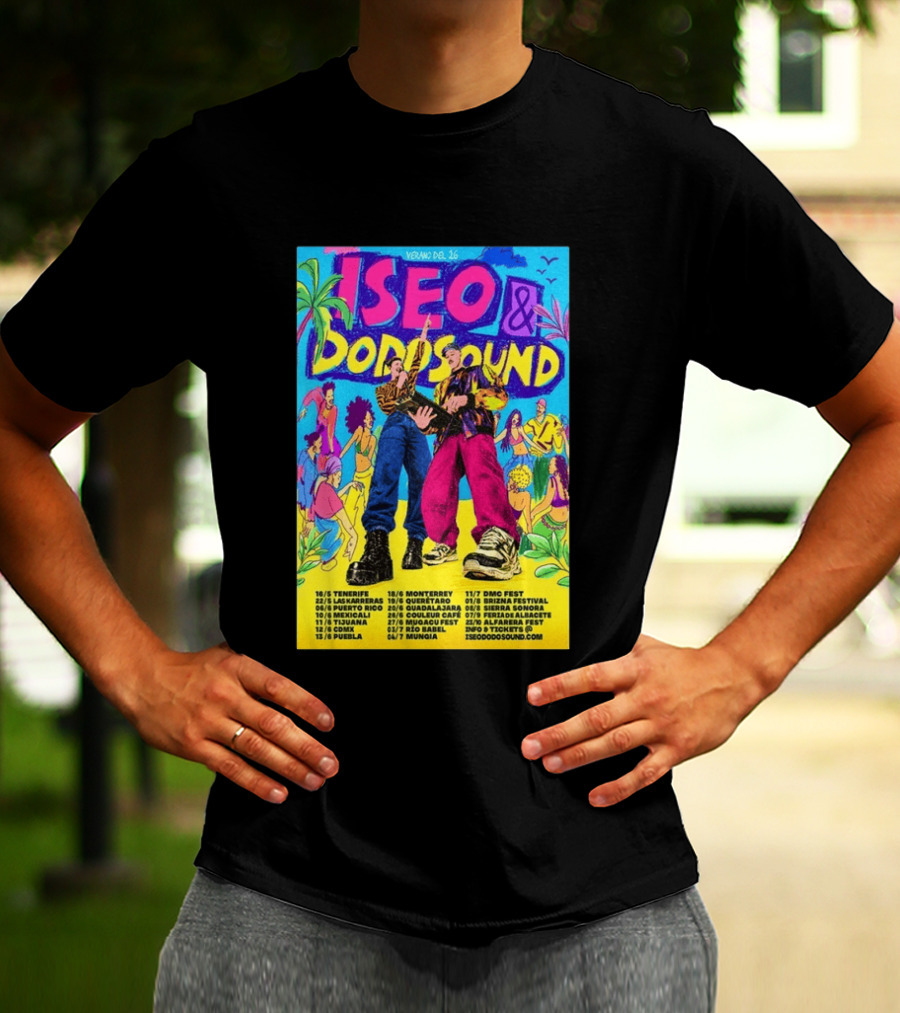 Iseo Dodosound Verano Tour 2026 Tenerife Guadalajara Zaragoza Fiesta T-Shirt