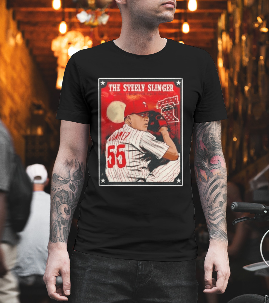 Philadelphia Phillies Ranger Suarez Steely Slinger 55 Baseball T-Shirt