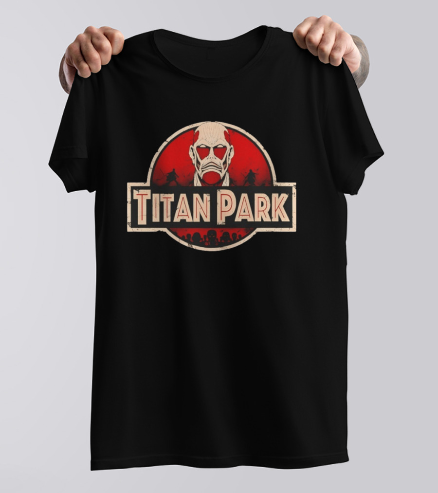 Titan Park Colossal Tribute Jurassic Park Attack On Titan Mashup T-Shirt