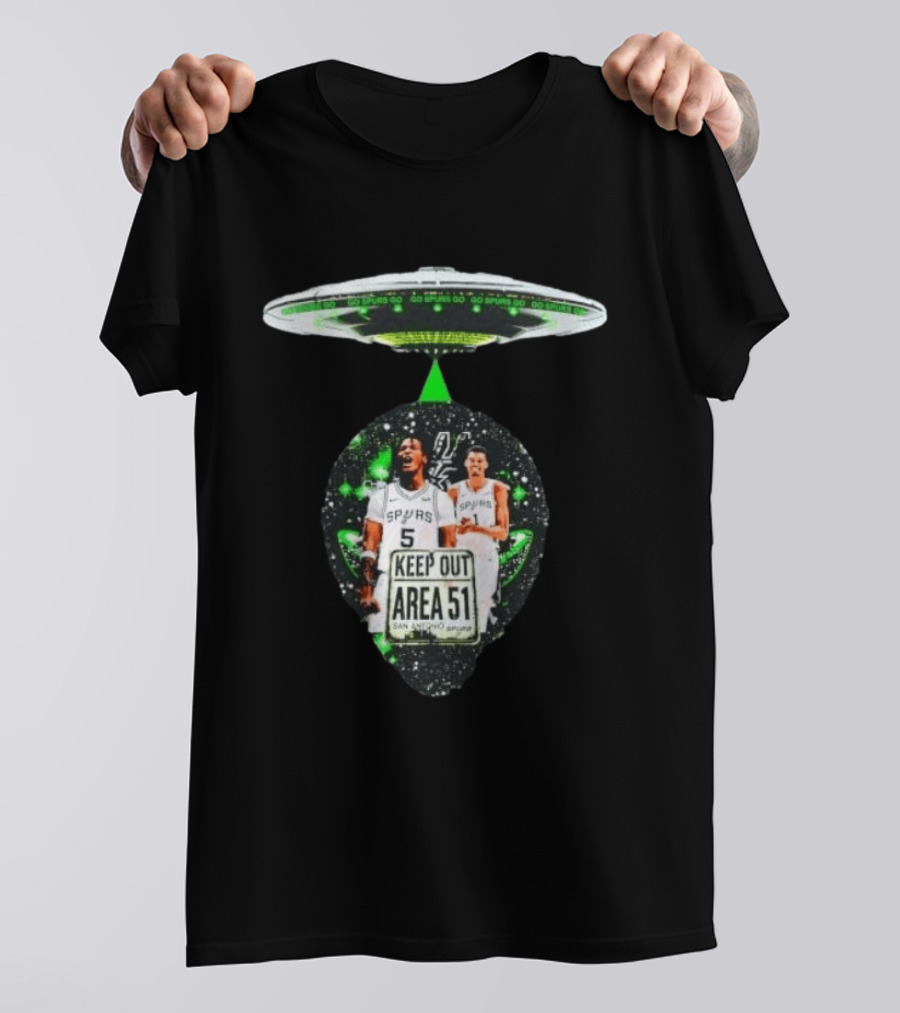 San Antonio Spurs Keep Out Area 51 UFO Basketball T-Shirt