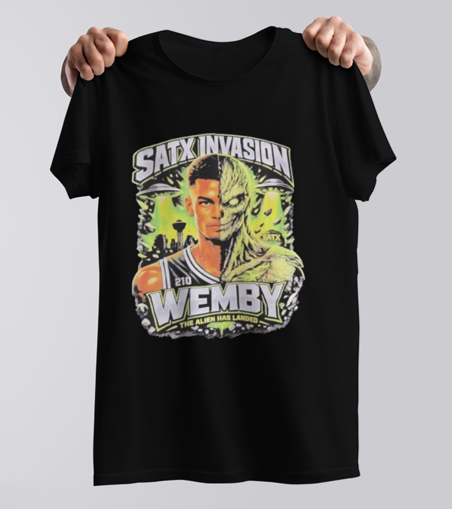 SATX Invasion Wemby The Alien Has Landed Victor Wembanyama 210 T-Shirt