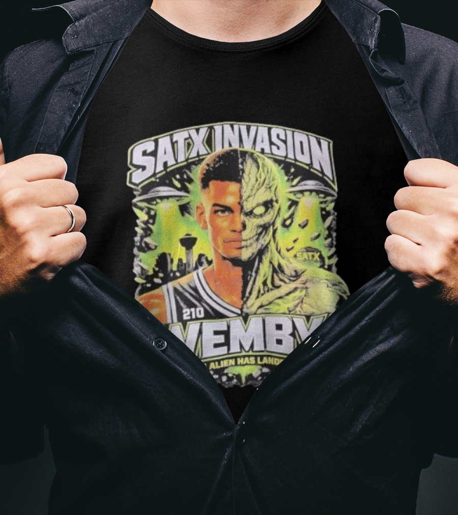 SATX Invasion Wemby The Alien Has Landed Victor Wembanyama 210 T-Shirt