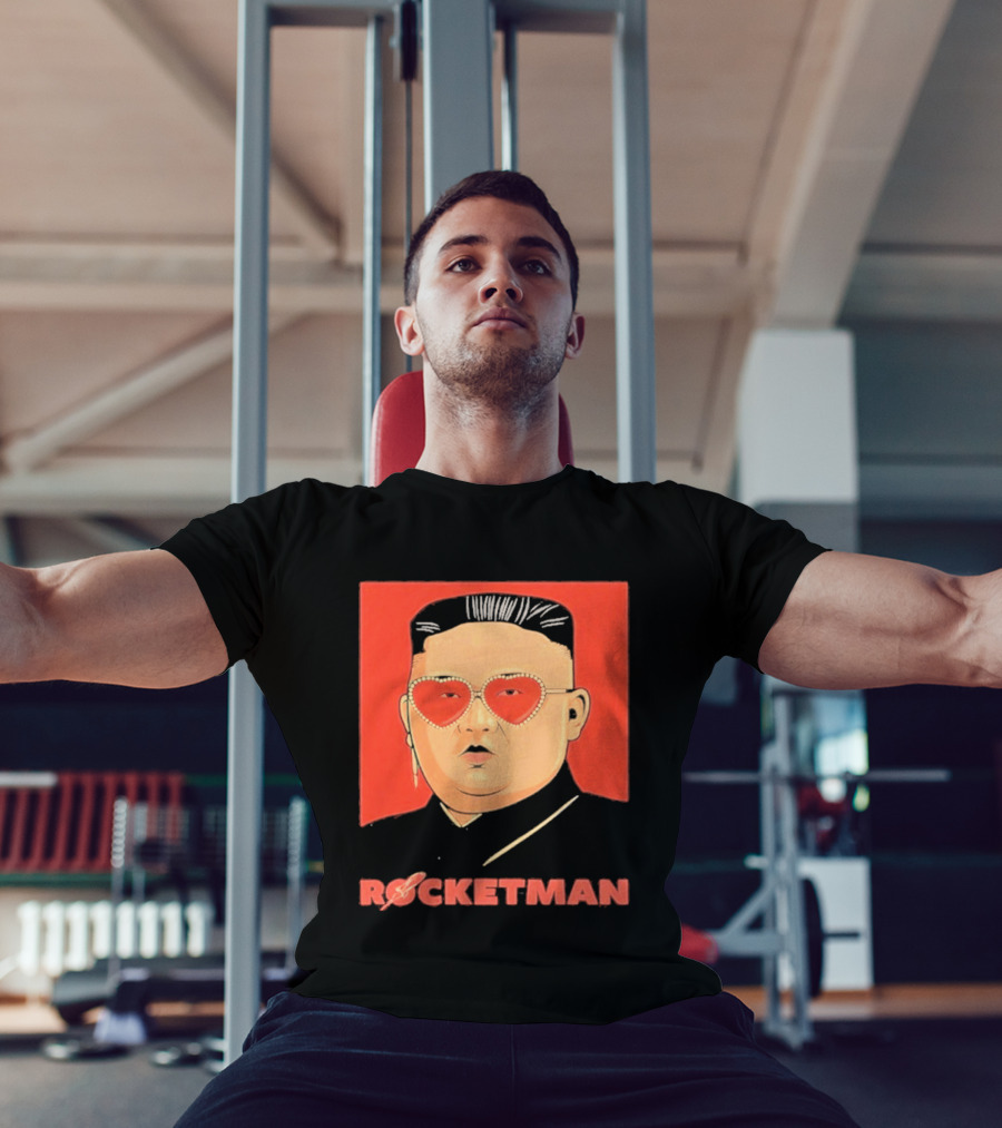 Kim Jong Un Heart Sunglasses Rocketman Meme T-Shirt