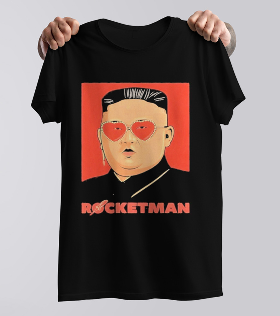 Kim Jong Un Heart Sunglasses Rocketman Meme T-Shirt