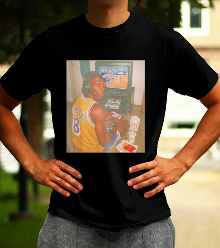 Kobe Bryant Number 8 Playing Retro NBA Video Game McDonald's Meal T-Shirt
