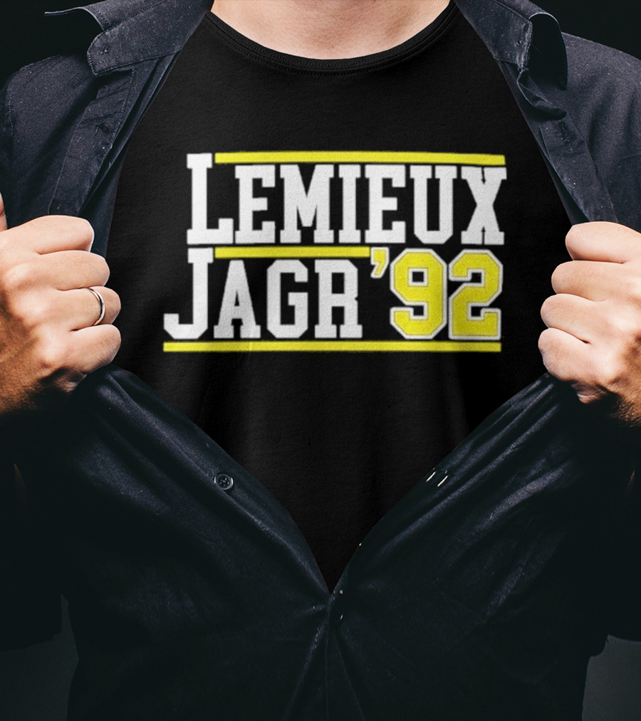 Lemieux Jagr '92 Retro Sports Memorabilia T-Shirt