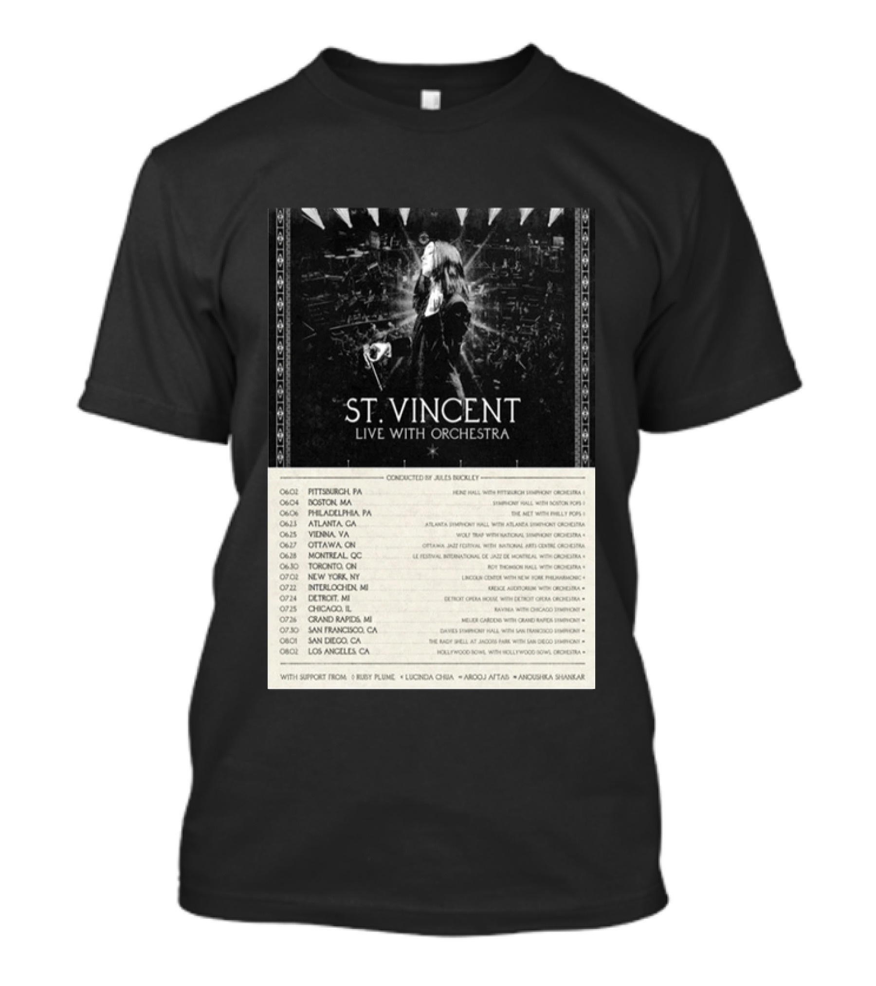 St Vincent Live With Orchestra 2026 Tour Conducted By Jules Buckley Dates And Locations T-Shirt