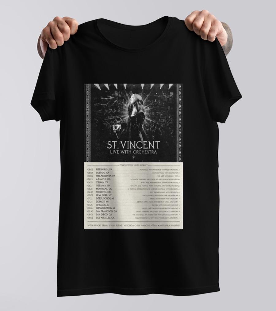 St Vincent Live With Orchestra 2026 Tour Conducted By Jules Buckley Dates And Locations T-Shirt