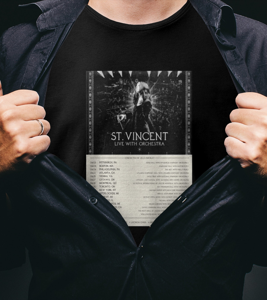 St Vincent Live With Orchestra 2026 Tour Conducted By Jules Buckley Dates And Locations T-Shirt