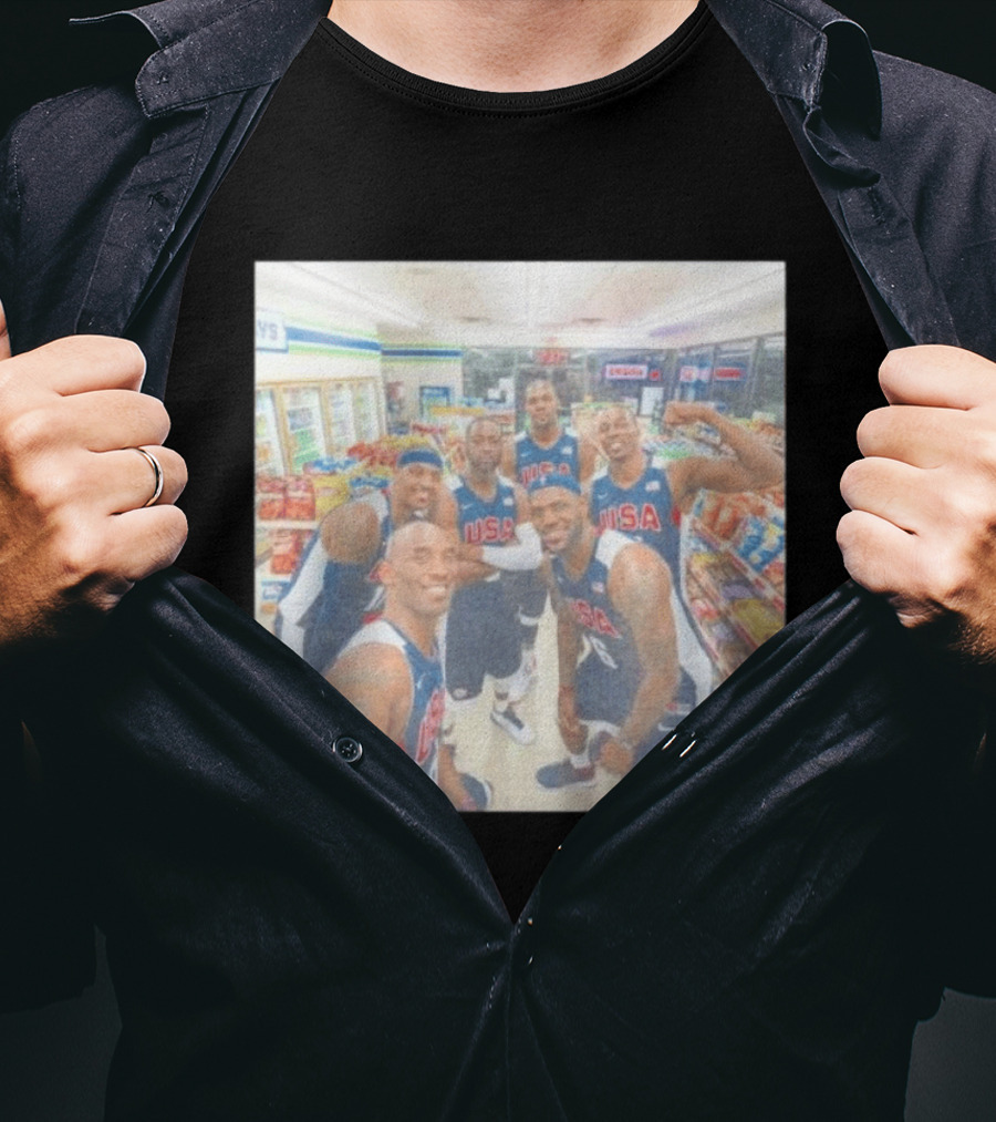 Team USA Basketball Players Selfie Grocery Store Team Spirit T-Shirt