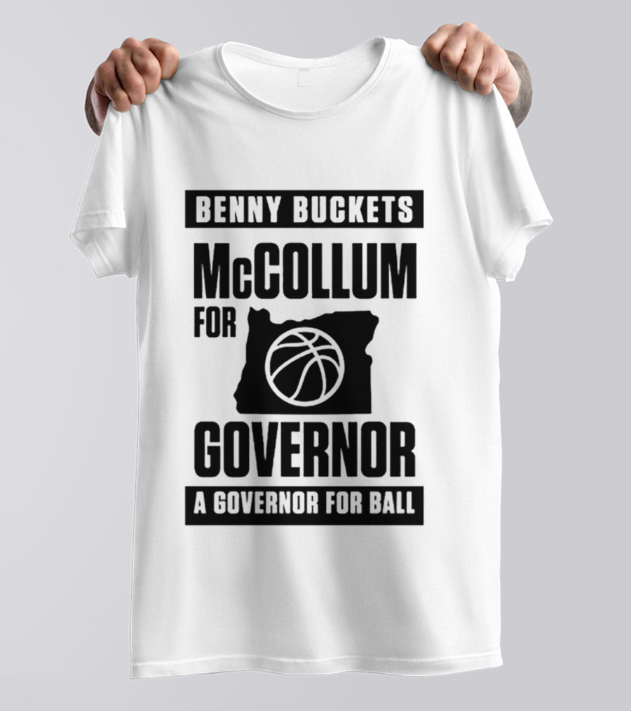 Benny Buckets McCollum For Governor A Governor For Ball Basketball Map T-Shirt
