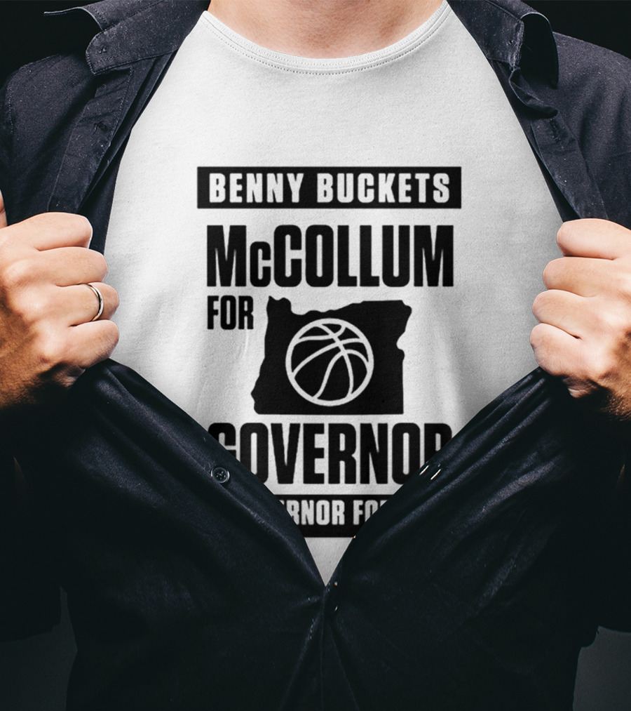 Benny Buckets McCollum For Governor A Governor For Ball Basketball Map T-Shirt